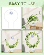 eZAKKA Round Acrylic Plant Trellis, 2 Pcs Hoya Trellis for Supporting Potted Climbing Plants Potted Ivy Indoor Outdoor with 2PCS Crystal Sun Catcher,9 x 11.8in
