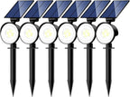 nipify 6 Pack Solar Spot Lights Outdoor Waterproof with 3 Modes, Solar Spotlight Light for Outside Yard Landscape Lighting Pathway Lights Wall,Cool White
