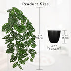 Large Fake Hanging Plants in Pot with Hook, 37" Artificial Hanging Monstera Albo Vines Plants, Fake Potted Greenery Plant for Room Wall Living Room Bathroom Kitchen, Big Faux Ivy Houseplants for Shelf