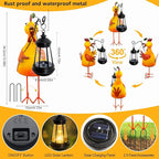 Garden Decor Chicken Solar Statues,Unique Garden Statues Chicken with Solar Lantern Waterproof,Birthday Gifts for Women Mom Grandma,Front Patio Balcony Yard Art Lawn Ornaments Porch Outdoor Decoration