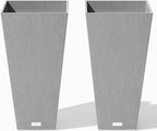 Veradek V-Resin Indoor/Outdoor Taper Planter, 2-Pack (26 inch, Grey)