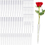 LXUEJIE 60Pcs Flower Stems Holder, Floral Water Tubes, Flower Picks Flowers Arrangements Sleeves Flowers Bouquet Accessories for Plant, Bouquet Accessories, Florist Supplies（A Hole in the Bottom）