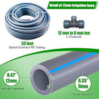 27pcs Drip Irrigation System Kit with Quick Connect Fittings, Adjustable Nozzles, and Y-Shaped Distribution Tubing for Garden, Lawn, Greenhouse, and Outdoor Plants