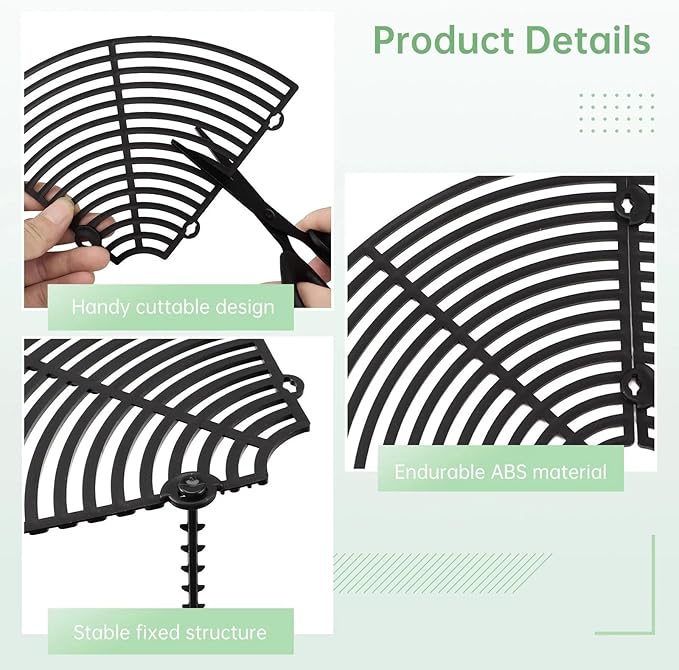 2Pcs (Large Small Plants Covers Soil,Plant Pot Grid,Plastic Plant Covers from Animals with Ground Nails,Keep Dog and Cat Out of Potted Plants for Indoor Plants (7.5/11.8 Inch)