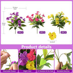 Hommyea Artificial Fake Flowers for Outdoor, 6 Bundles UV Resistant Faux Plants Decoration Silk Flowers No Fade Plastic Flowers for Outside Planters Home Porch Patio Yard Garden Decor