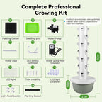 BAOSHISHAN Hydroponics Growing Tower, 7-Layer 28pod Hydroponic Tower with Foldable LED Light, Space-Saving Indoor Vertical Hydroponics Growing System for Vegetable Herb Fruit