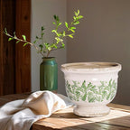 Vintage Ceramic Ice Crack Flower Pot with Drainage Hole Large Rustic Planter for Indoor and Outdoor Unique Antique Pastoral Pot Gardening Gift for Valentine's Day, Home Decors