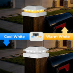 Peasur 4x4 Post Solar Lights 1 Pack, 2 Modes 16 LED Solar Post Cap Light Waterproof, Deck Fence Post Solar Lights Powered Outdoor, Fit 4x4 Wood/Vinyl Posts for Porch Patio