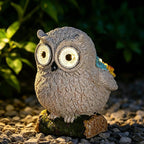 mocosa Solar Garden Statues Owl and LED Lights Birthday Gifts for Women Mom Grandma Solar Outdoor Cat Decor for Outside,Outdoor Solar Lights for Yard, Garden and Patio, Unique Gift for Women
