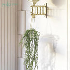 3 Packs Fake Hanging Plants with White Pots, 37" Artificial Hanging Plants for Wall Decor, Fake Plants Mandala Vine Indoor/Outdoor for Home Bathroom Bedroom Kitchen Office Room Decor