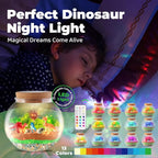 JOYEEMAX Dinosaur Light-Up Terrarium Kit for Kids - LED Night Light Birthday Gift for Boys Ages 4 5 6 7 8-12 Year Old - Dinosaur Toys for Boys - DIY Arts and Crafts Kit for Kids