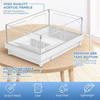 MoonOrange Small Turtle Tank with Filter, Turtle Aquarium, Acrylic Turtle Terrarium with Basking Platform, Bottom Drainage, Multi-Function Areas for Turtles, Crayfish, Small Reptiles.(Tank+Filter)