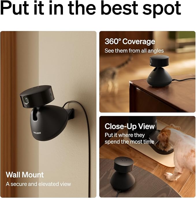 PETLIBRO AI Pet Camera Indoor with Phone App, 360° Auto Tracking Dog Camera for Home Alone Pets, Multi-Pet Recognition, Smart Summaries, AI Activity Detection, 2-Way Audio, Color Night Vision