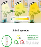 Yadoker 144 LEDs Full Spectrum Plant Grow Light for Indoor Plants，Height Adjustable, 6.3" Aluminum Housing,Automatic Timer with 8/12/16 Hours,10-Level Brightness,Black Plant Light,2 Pack