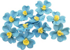 10 PCS 3D Flower Ceramic Tiles,1.6" Handmade Procelain Ceramic Flowers for Artwork,Fish Tank,Vases,Living Room, Dining Table,Office, Home Floral Decor (Single-Flowered Blue)
