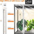 Bstrip Indoor Greenhouse with Grow Light, 23.5"x13.8"x59" Portable Metal Greenhouse Shelves with T8 2FT Full Spectrum Grow Light & Timer, Adjustable Plant Stand for Indoor Plant, Spring Seed Starting