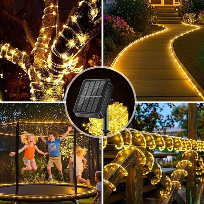 LairtPOW Solar Rope Light Waterproof IP65 39FT 100LEDs Outdoor LED ‎Solar Outdoor Lights for Party Garden Yard Home Wedding Christmas Halloween Holiday Tree Decoration Lighting