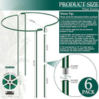 6-Pack 31.5” Plant Support Stakes, Steel Plant Cage & Peony Tomato Hydrangea Cage, Garden Stakes for Outdoor Plants, Heavy-Duty Plant Stakes, 16.7” Support + 14.8” Extension Tubes