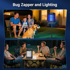Solar Bug Zapper Outdoor, Solar Mosquito Zapper Outdoor with Ground Bracket, Cordless Waterproof Fly Zapper with Illuminated Light, 5000mAh Rechargeable Mosquito Killer