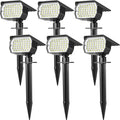 WENATY Solar Spot Lights Outdoor Waterproof IP65, 6 Pack Landscape Spotlights with 46 LEDs, 3 Modes Auto On/Off Solar Powered Flood Lights for Outside Pathway, Yard, Garden, Walkway (Cool White)