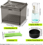 Spider Habitat Kit - Ready-to-Use Box for Small Insects,Dubia Roach, Cockroaches, Crickets, Scorpions, Centipedes, Mantises & Snails 3.74''x3.15''x3.35''(No Assembly Needed)
