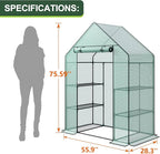 3 Tier 6 Shelves Mini Walk-in Greenhouse, 56 x 28 x 76 inch, Durable PE Cover Green House Kit with Anchors and Ropes, Outdoor Plant Gardening Hot House for Growing Vegetables, Flowers