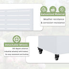 Casaphoria Metal Raised Garden Bed with Trellis and Wheels, 72"x35"x16" Planter Box for Climbing Plants, Vegetables & Vines, Features Drainage Holes and Privacy Screen (White-Louvered)