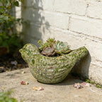 Vintage Cement Animal Planter Pots,Cement Succulent Planter,Indoor & Outdoor Garden Decor Rustic Shabby Flower Plants for Home,Patio,Balcony(Green Bird)