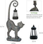 Outdoor Spring Decorations Gifts Cat Garden Statues with Solar Lights, Home Decor Cat Figurines for Lawn,Patio,Balcony,Porch,Yard Art Ornament- Birthday Gifts for Women Grandma Sister