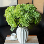 DUYONE 4Pcs Green 22 inch Lifelike Artificial Hydrangea, Large Flowers Artificial Flowers Dry Flowers Outdoor Wedding Christmas Office Family Party Living Room Table Decoration