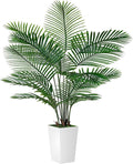 Palm Tree 6FT Artificial, 72in Tall Faux Palm Tree with 15.7 White Planter, Fake Potted Tree for Indoor & Outdoor Home Office Decor