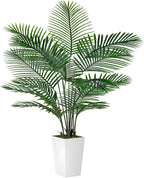 Palm Tree 6FT Artificial, 72in Tall Faux Palm Tree with 15.7 White Planter, Fake Potted Tree for Indoor & Outdoor Home Office Decor