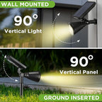 InnoGear Solar Spot Lights, Outdoor Solar Lights Solar Spotlights Flag Pole Light Waterproof Landscape Lighting Outside for Flag Uplighting Backyard Patio Pathway Statue Palm Tree Sign, Warm White