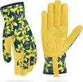 Womens Gardening Weeding Working Gloves, Leather Garden Glove for Women Thorn Proof No Stab for Digging, Planting,Pruning