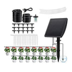 Solar Automatic Drip Irrigation Kit System for Vacation, New Timing Mode, Drip Irrigation System,Irrigation System for Garden, Solar Auto Easy DIY Watering Device Supported 15 Pots Plants