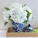ZYTUYO 4 Pcs Real Touch White Hydrangeas Artificial Flower 21 inches Realistic Faux Latex Hydrangeas Flower for Home Decor Kitchen Living Room Spring Table Wedding Xmas Arrangement