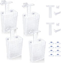 4 PCS Upgraded Aquarium Plant Holder, Adjustable Thickness Height Fish Tank Plant Holder with 4 Extension Hooks and 4 Suction Cups for Fish Tank Aquaponic Plant Cultivation (Clear)