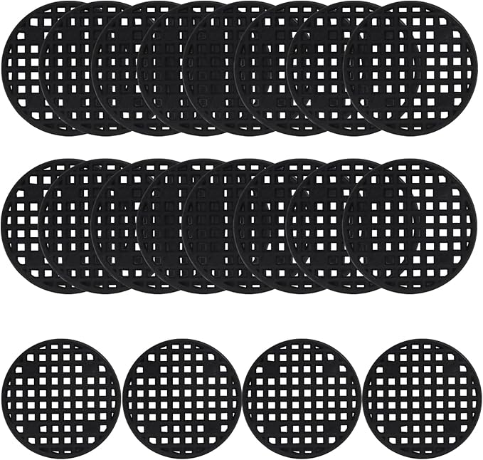 100 Pcs 1.8" Plant Pot Mesh Round Hole Cover, 45mm Black Plant Pot Drainage Mesh Discs Bottom Liners for Bonsai/Flower Pots, Soil Retention Grid Mats