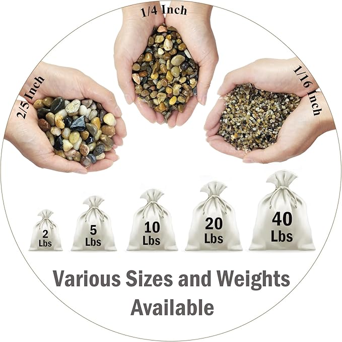 FANTIAN 40 lbs Aquarium Gravel, 2/5 Inch Pea Gravel for Fish Tank, Decorative Rocks for Freshwater Tank, Outdoor Pond, Garden Landscaping, Terrarium, Soil Drainage