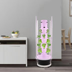 Growing Tower, 28-Plant Hydroponic Indoor Vertical Garden Kit with LED Lighting and 24-Hour Cycle Timer, Hydroponics Growing Tower for Gardens, Farms, School Research Rooms (White and Black)