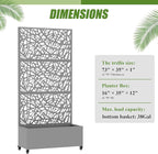 Casaphoria Metal Raised Garden Bed with Trellis and Wheels, 72"x35"x16" Planter Box for Climbing Plants, Vegetables & Vines, Features Drainage Holes and Privacy Screen, Grey-Net