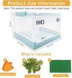 RunDuck Travel Portable Foldable Terrarium Kits for Reptiles -Heat-Resistant Material, Easy to Move with Wheels, Includes Plant, Feeding Bowl, and Carpet for Snakes, Lizards, Tortoises, and Leopard