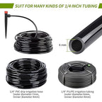 60 Pcs Quick-Connect Drip Irrigation Emitters for 1/4 inch Irrigation Tubing 360 Degree Adjustable Water Flow Drip Irrigation Heads Irrigation Drippers for Potted Plants Flower Raised Bed Vegetable