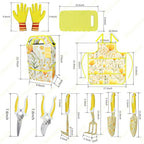 Yellow Garden Tools Set for Women, iHansee 10-Piece Gardening Tool Kit with Handbag, Non-Slip Ergonomic Handles, Gardening Gift for Women, Mom, Garden Lovers