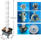 FLTRGO Hydroponics Tower - Hydroponics Growing System for Indoor Herbs, Fruits and Vegetables - Aeroponic Tower with Hydrating Pump, Timer, Adapter, Seeding Bed & Net Pots