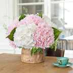 ZYTUYO Pink Hydrangea Artificial Flower 3 PCS 21in Real Touch Large Hand Feel Moisturizing Latex Flower Head with Long Stem for Wedding Decor Home Floral Arrangement Table Centerpieces