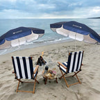 AMMSUN XL Chair Umbrella with Universal Clamp Adjustable 47 inches and 360-degree Swivel UPF 50+, Portable Clamp on Camping or Beach Chair, Stroller, Wheelchair, Golf cart, Navy Blue, 2 PACK