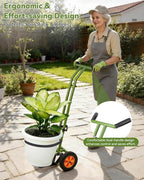 Plant Caddy with Wheels, Heavy Duty Plant Dolly, 200LBS Garden Pot Mover for 5"-16" Planters, Adjustable Arm with Suction Cups & Strap, Upgraded Handle, Indoor Outdoor