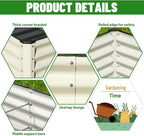 SnugNiture Galvanized Raised Garden Bed 8x4x2FT Outdoor Large Metal Planter Box Steel Kit for Planting Vegetables, Flowers, Beige White
