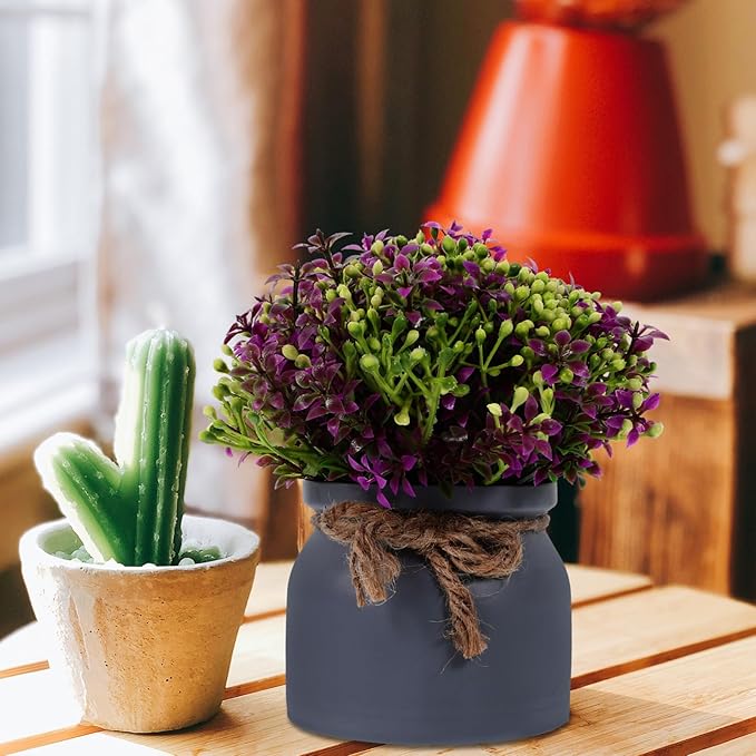 STOBAZA Artificial Flower Bonsai Decoration Realistic Faux Potted Orchid Plant for Home Greenery for Shelf Table Desk Decor Lotus Color